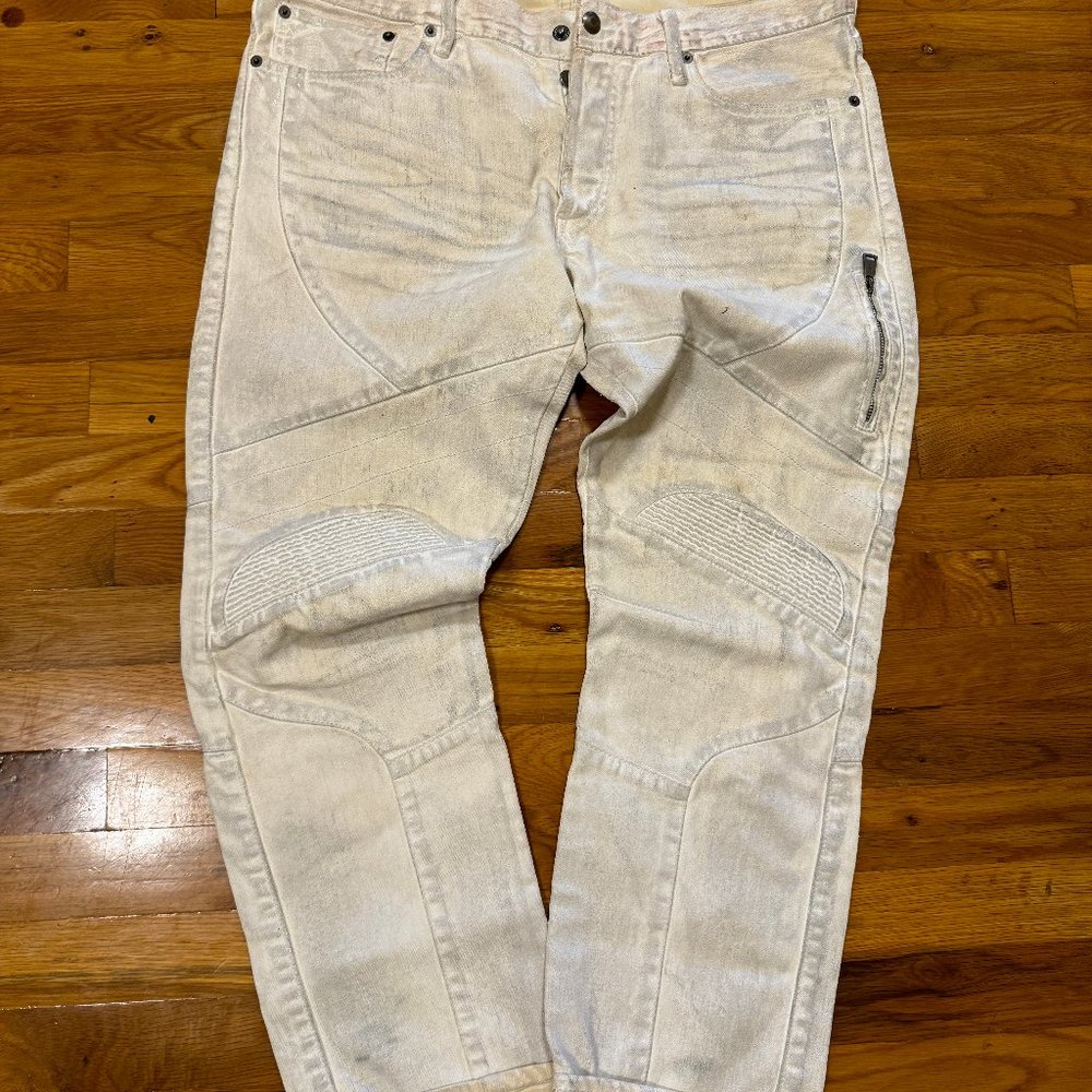 Polo Ralph Lauren Black Label Sullivan Slim Waxed Denim Moto Jeans - Men's 34/30